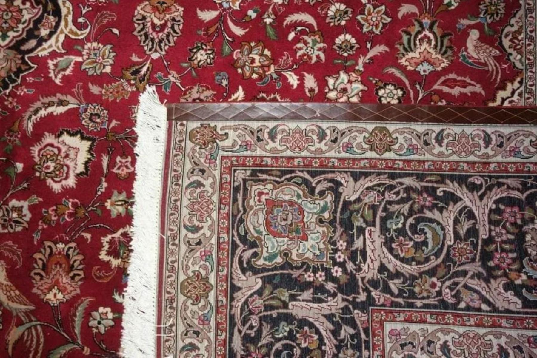 Très beau tapis persan Tabriz en soie et laine - 10' x 13,3' Excellent état - En vente à Newmanstown, PA