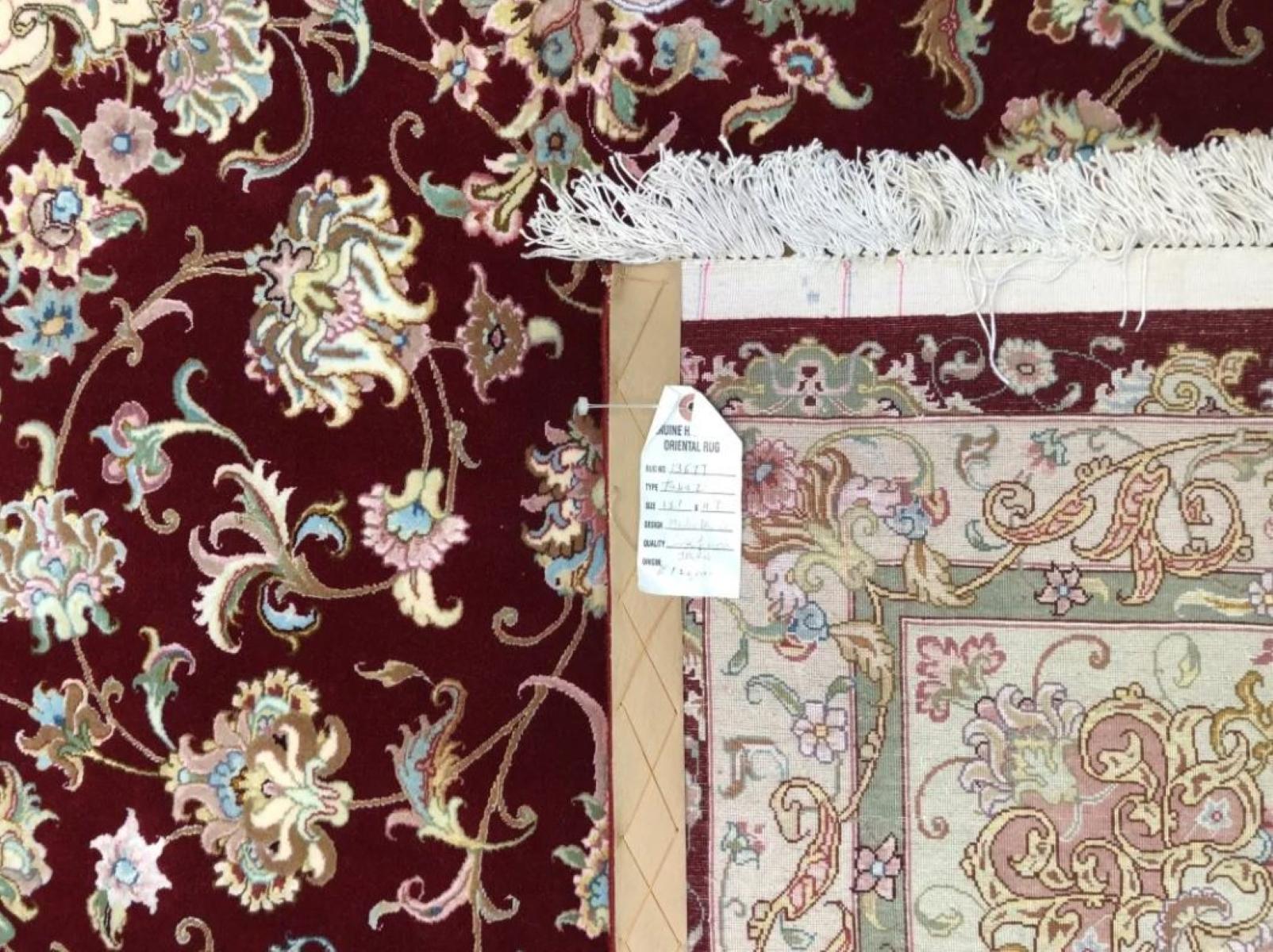 Very fine Persian Tabriz Silk & Wool Rug - 13.3' x 9.7' For Sale 3