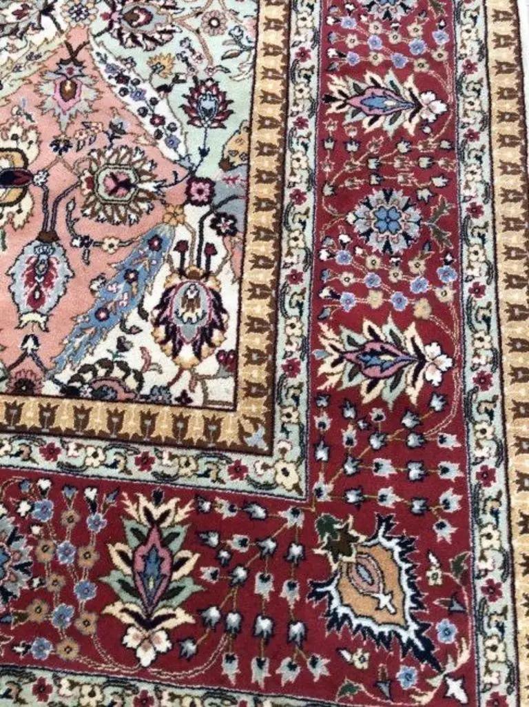 Very fine Persian Rug Tabriz 240 Knots per inch, This is very collectible. Around 4,300,000 knots tied by hand one by one. It takes 2.5 years to complete this piece of art.