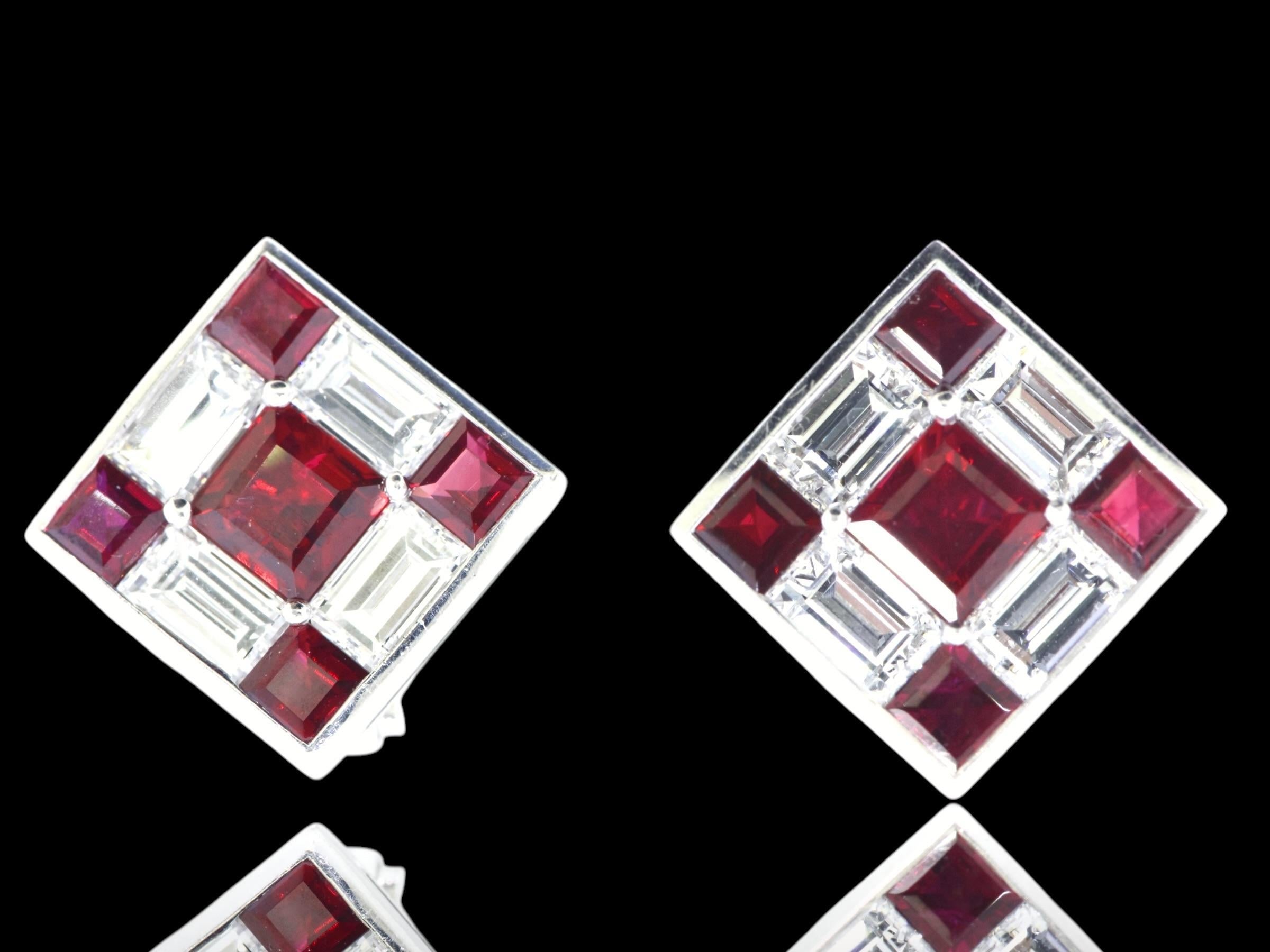 Very Fine Pigeon Blood Burma Ruby, 5.04 cts., and Diamond Earrings, circa 2010. 2