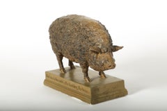 Very Fine Plaster Model of a Mangalicza Pig by Max Landsberg, Berlin, 1883