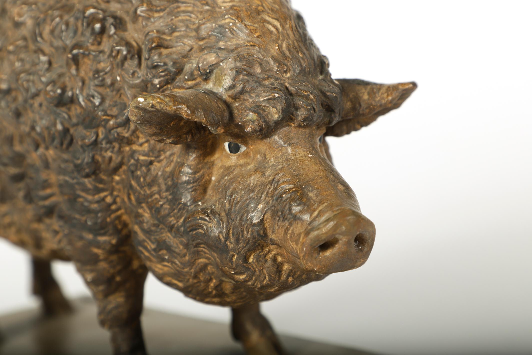 Other Very Fine Plaster Model of a Mangalicza Pig by Max Landsberg, Berlin, 1883 For Sale