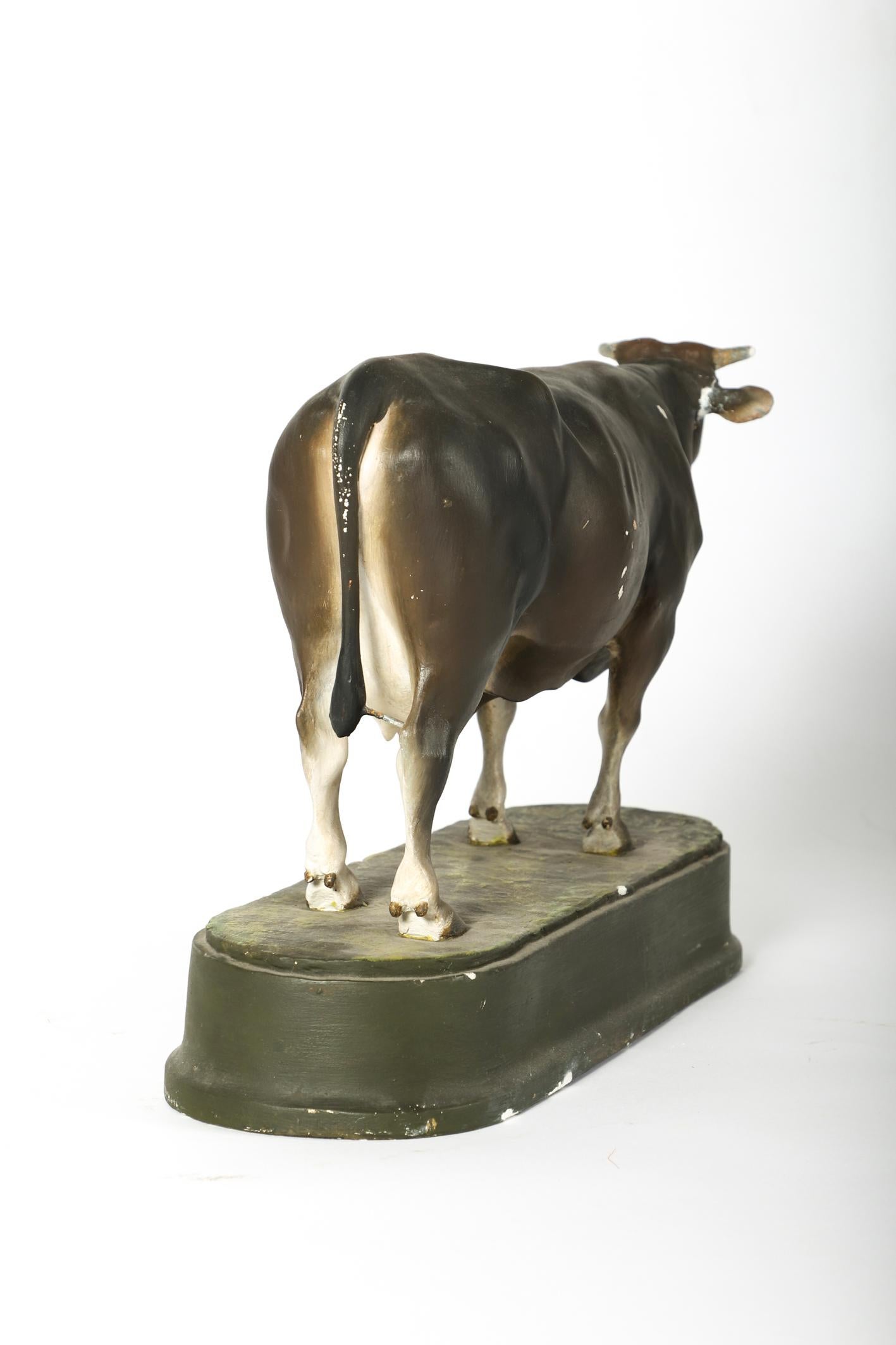 19th Century Very Fine Plaster Model of a Swiss Cow by W. Gebler, 1913 For Sale