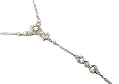 Very Fine Platinum Art Deco Diamond Lorgnette and Fancy Link Chain Necklace