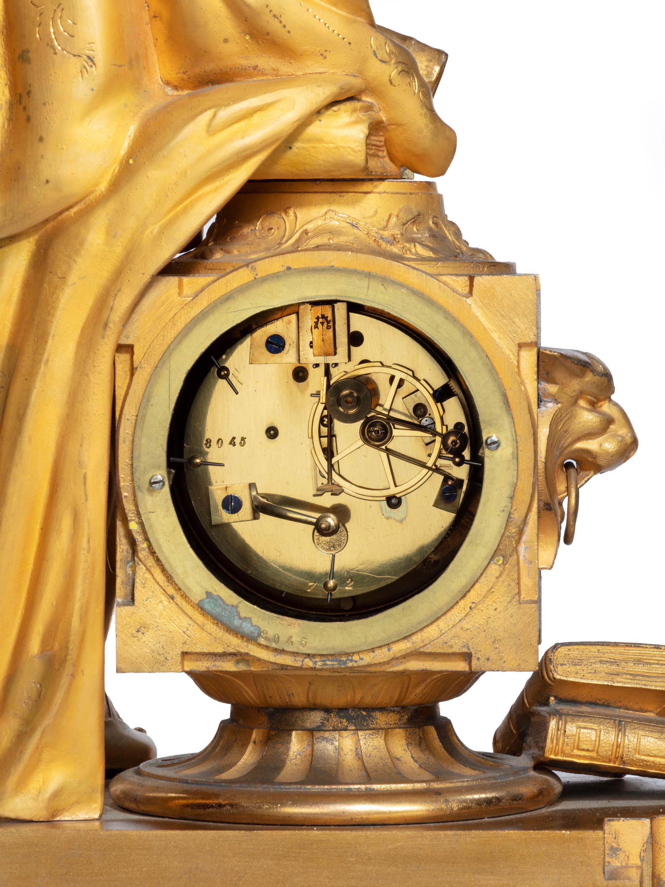 Very Fine Quality 19th Century Gilt Bronze and Bronze Mantel Clock 3