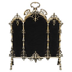 Kaminschirm aus Messing von sehr guter Qualität im Regency-Stil