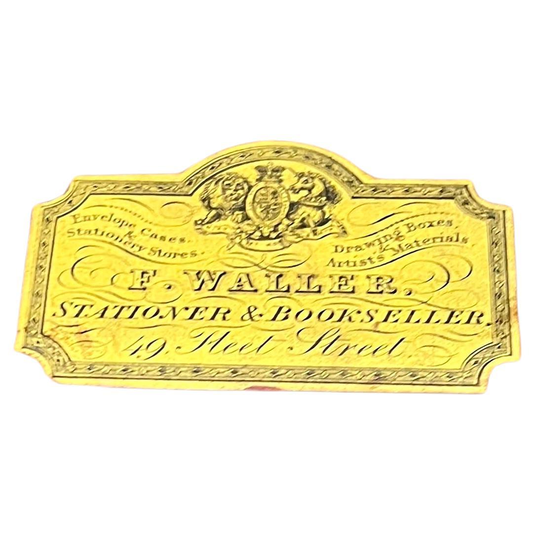 Buzón de caoba inglés de calidad muy fina fabricado y etiquetado por F. Waller Regencia en venta