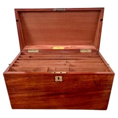 Very Fine Quality English Mahogany Letter Box Made and Labeled by F. Waller