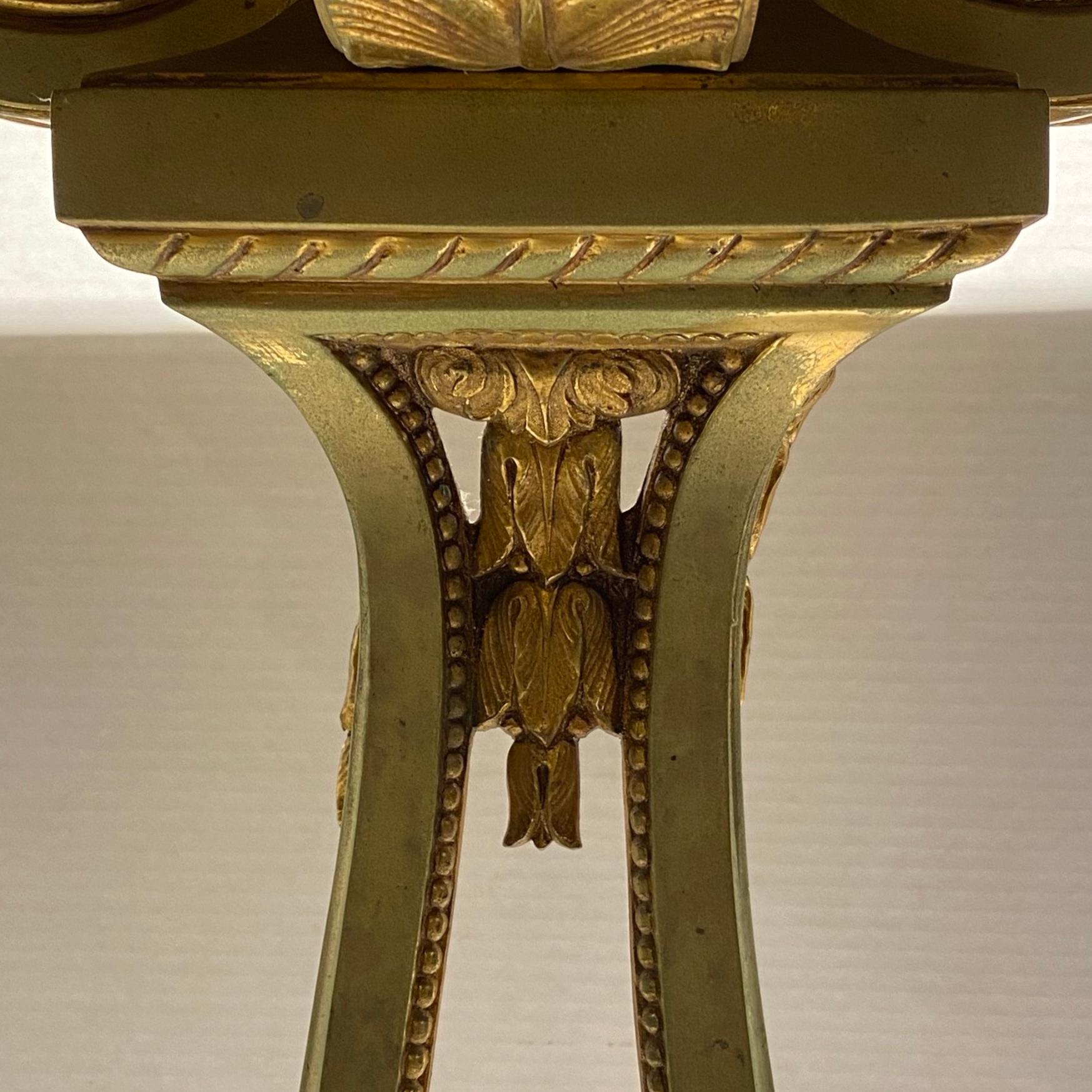 Very Fine Quality French Bronze Marble-Top Demilune Console Table For Sale 4