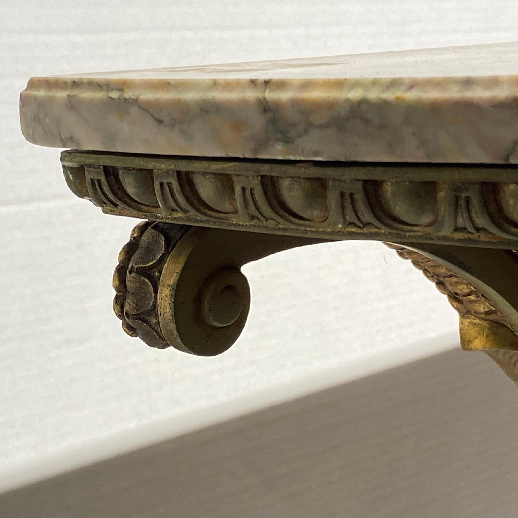20th Century Very Fine Quality French Bronze Marble-Top Demilune Console Table For Sale