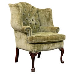 Vintage Very Fine Quality Tufted Wingback Chair From Charles Stewart