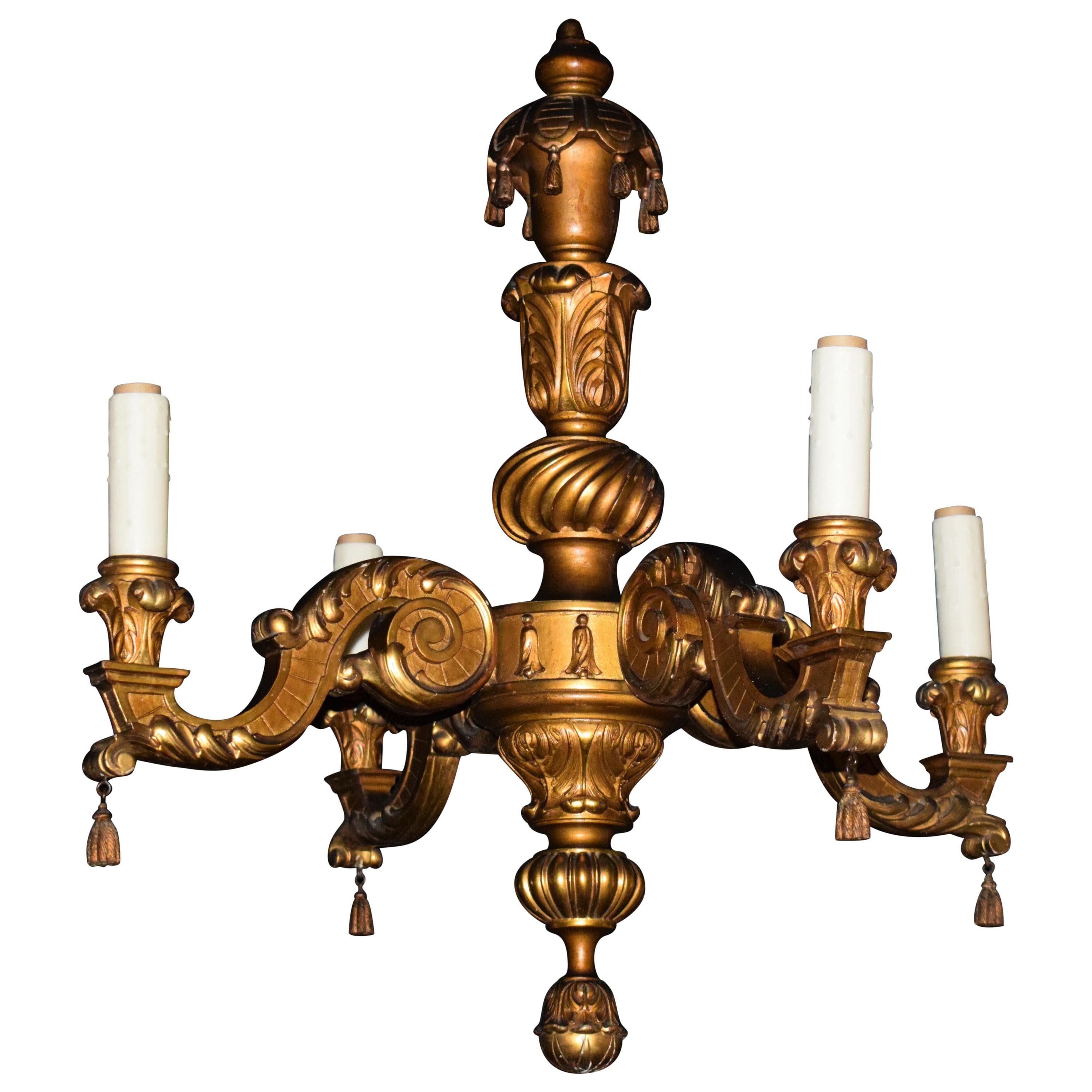 Very Fine Regence Style Giltwood Chandelier