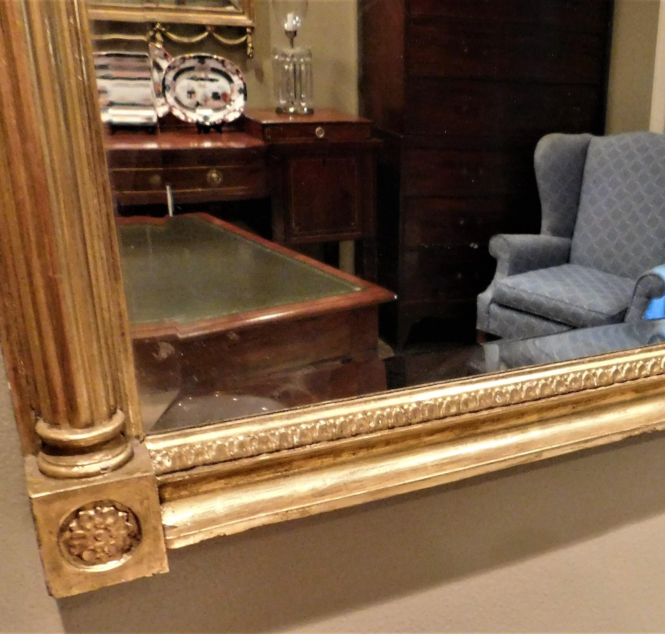 Glass Very Fine Regency Mirror With Eglomise Panel, Circa:1800 For Sale