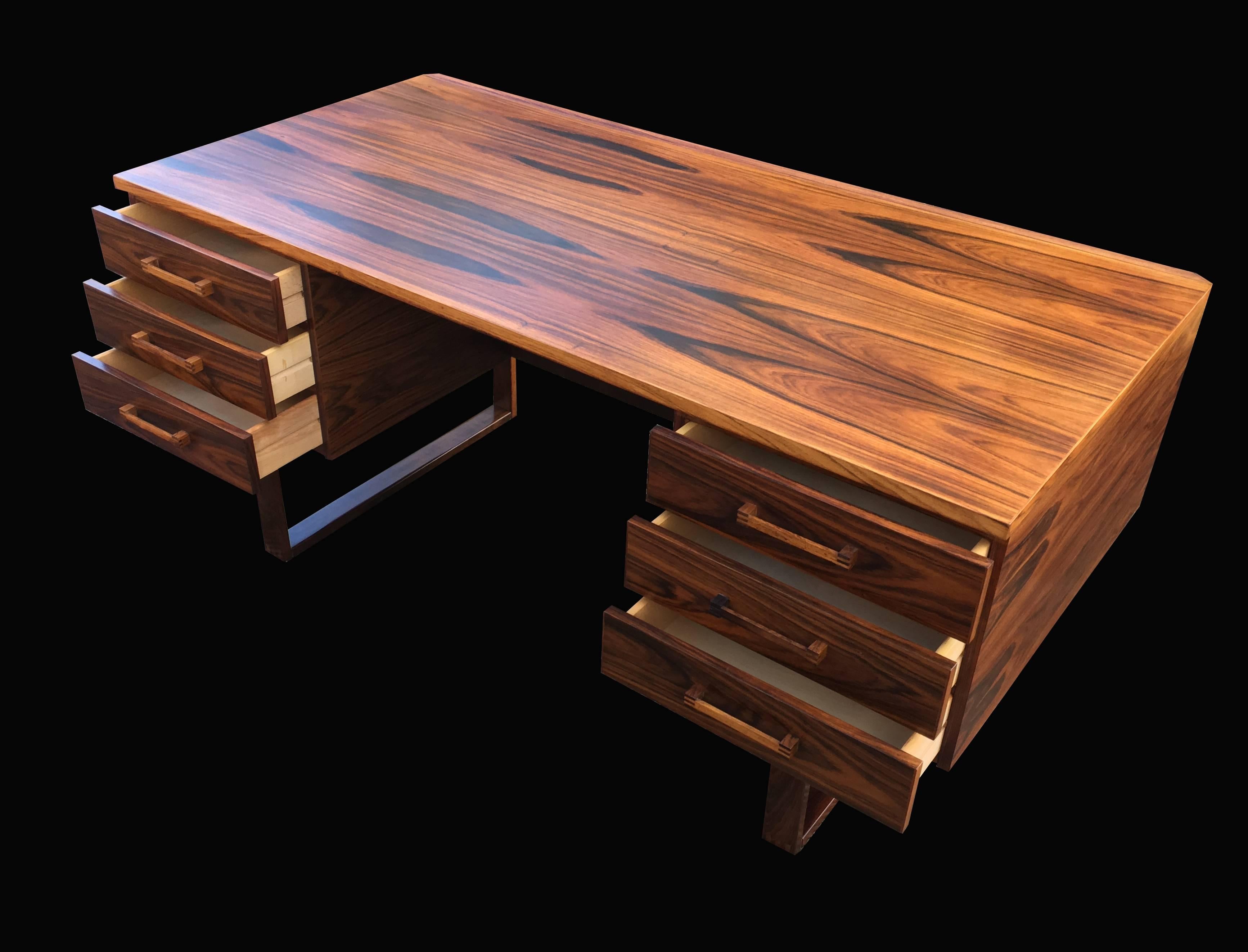 Very Fine Rosewood Midcentury Danish Desk by Henning Jensen and Torben Valeur 1