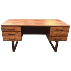 Very Fine Rosewood Midcentury Danish Desk by Henning Jensen and Torben Valeur
