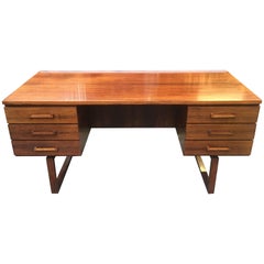 Very Fine Rosewood Midcentury Danish Desk by Henning Jensen and Torben Valeur