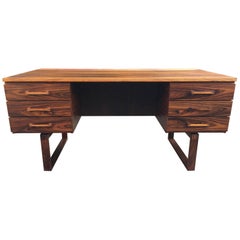Very Fine Rosewood Midcentury Danish Desk by Henning Jensen and Torben Valeur