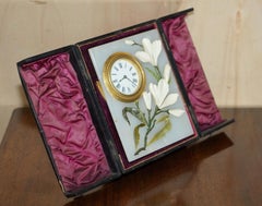 Very Fine Royal Warrant John D Harris Marble & Pietra Dura Boudoir Clock in Case