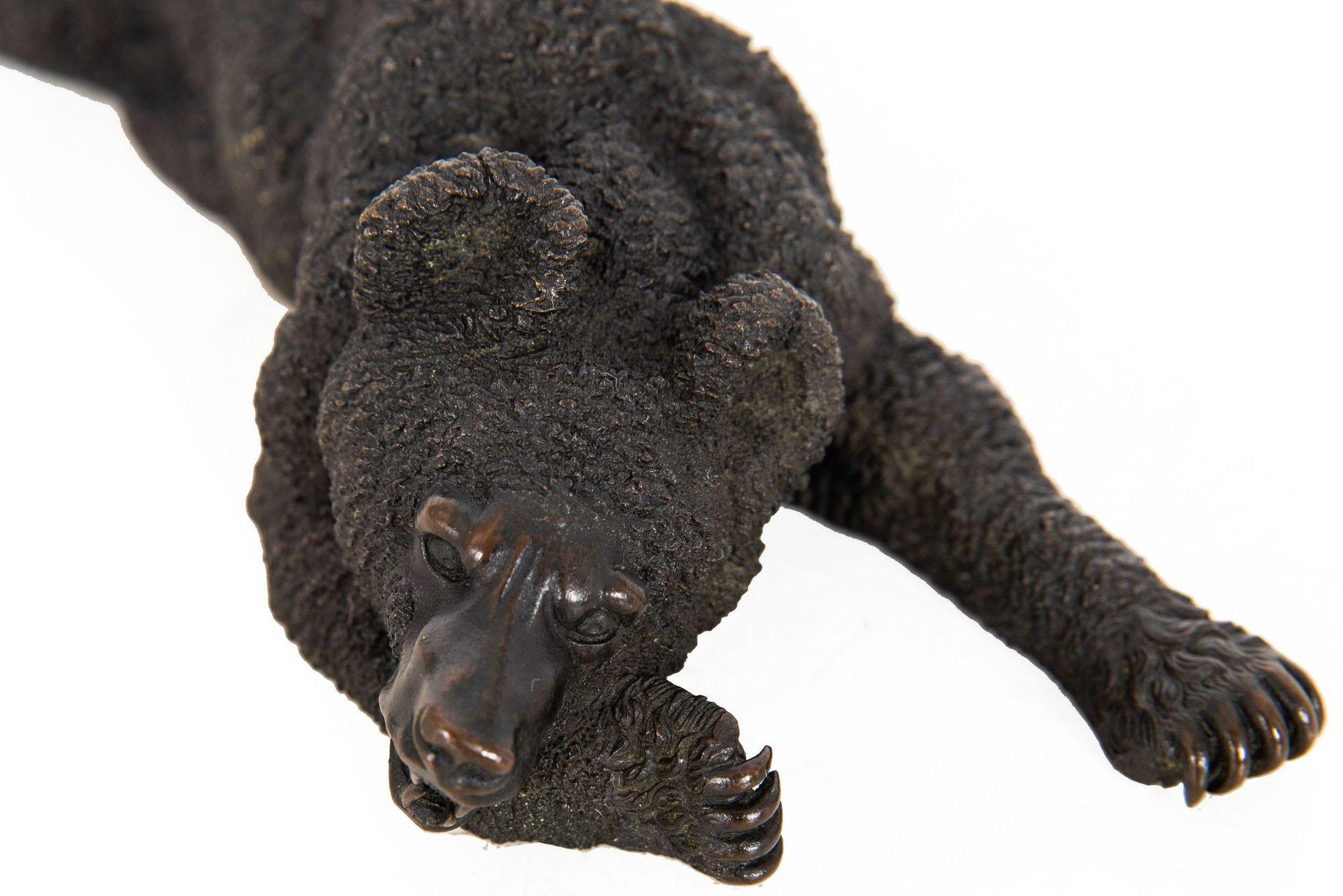 Very Fine Russian Antique Bronze “Resting Bear” after Nikolai Lieberich For Sale 1