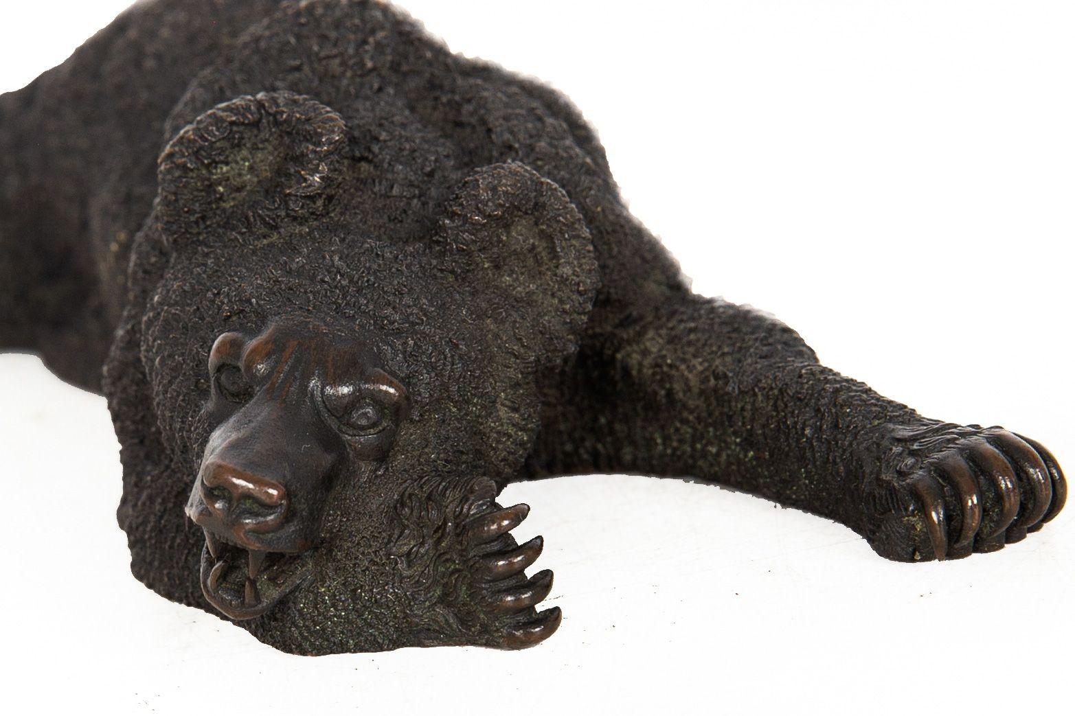 Very Fine Russian Antique Bronze “Resting Bear” after Nikolai Lieberich For Sale 2