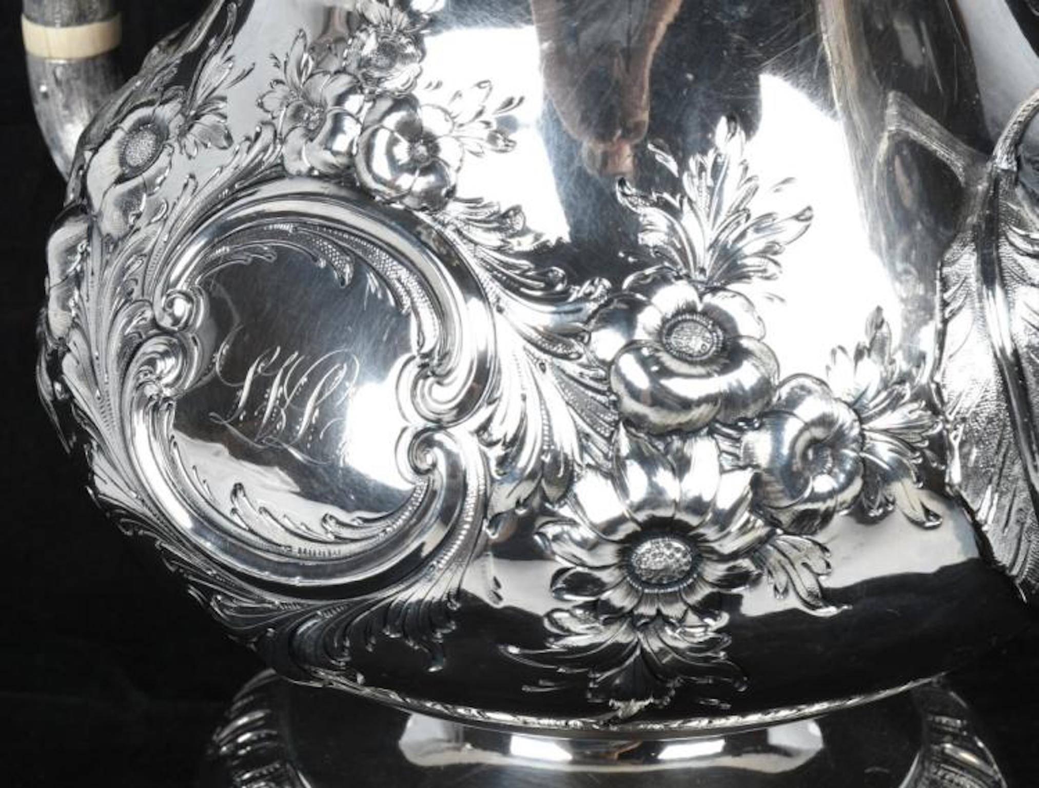 Very Fine R&W Wilson Silver Coffee Pot with Finial For Sale 5