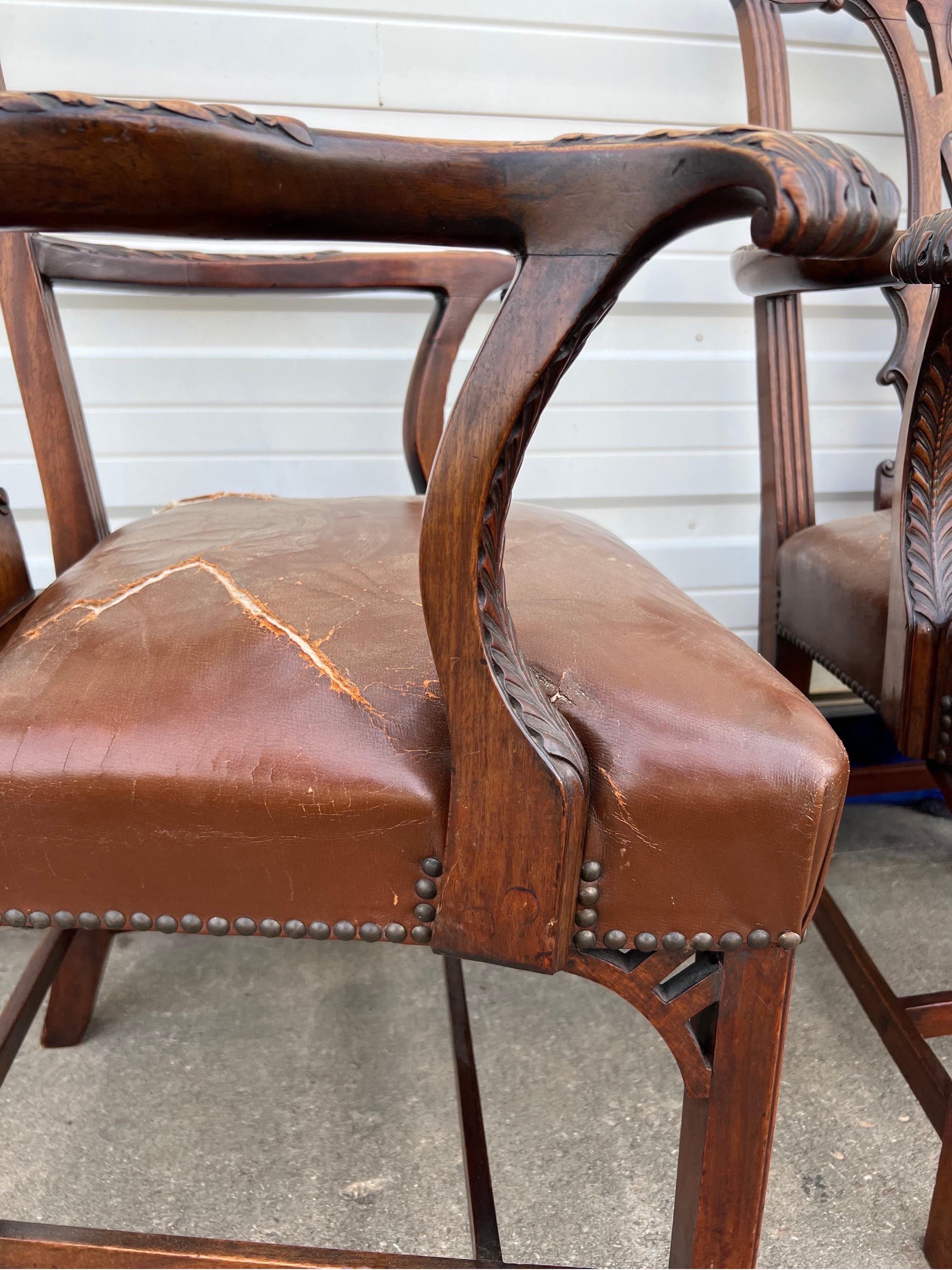 Very Fine Set of Ten 18th Century Irish Chippendale Mahogany Dining Chairs  For Sale 9