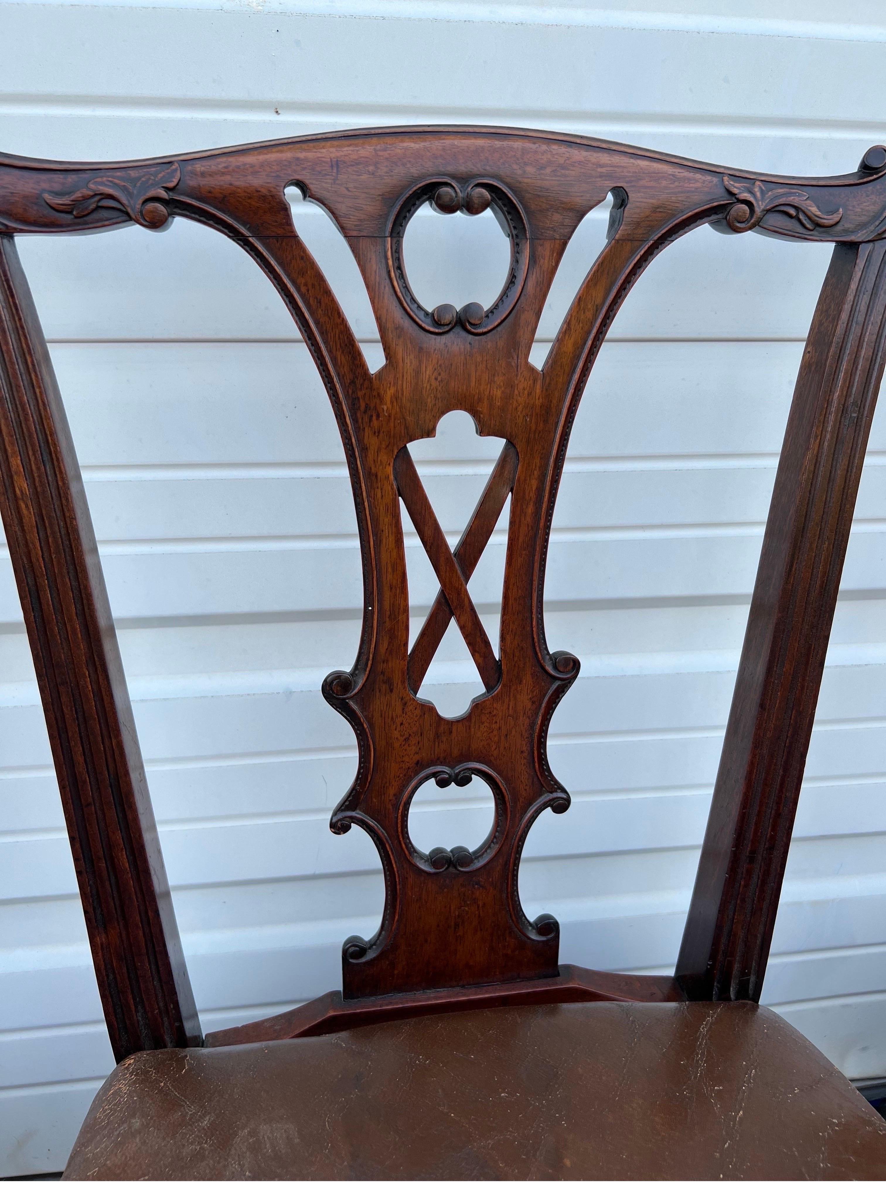 18th Century and Earlier Very Fine Set of Ten 18th Century Irish Chippendale Mahogany Dining Chairs  For Sale