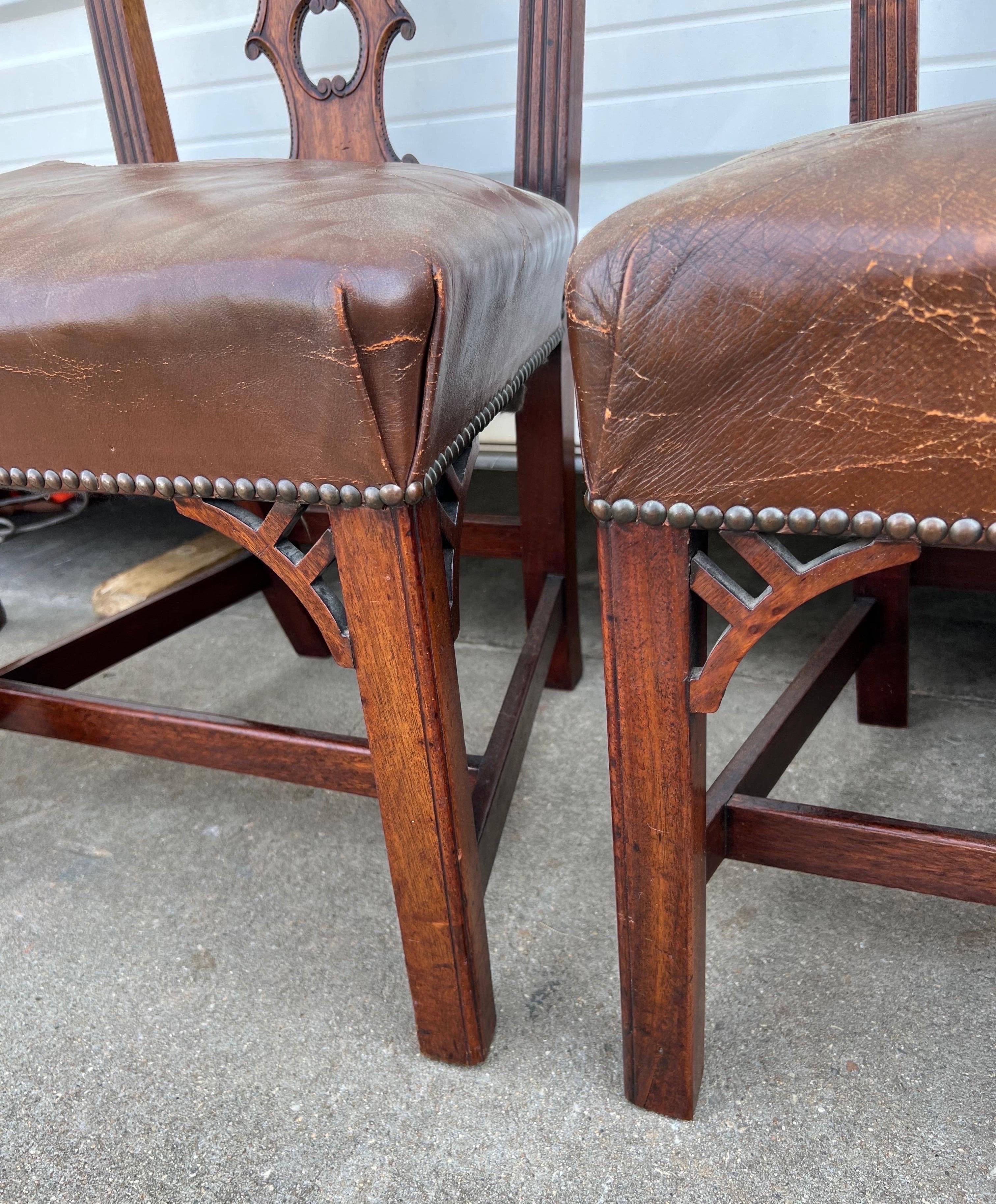 Very Fine Set of Ten 18th Century Irish Chippendale Mahogany Dining Chairs  For Sale 1