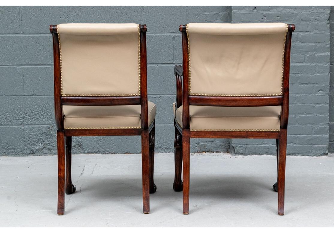 Leather Very Fine Set of Twelve Ann Getty House English Regency Dining Chairs