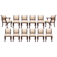 Very Fine Set of Twelve Ann Getty House English Regency Dining Chairs