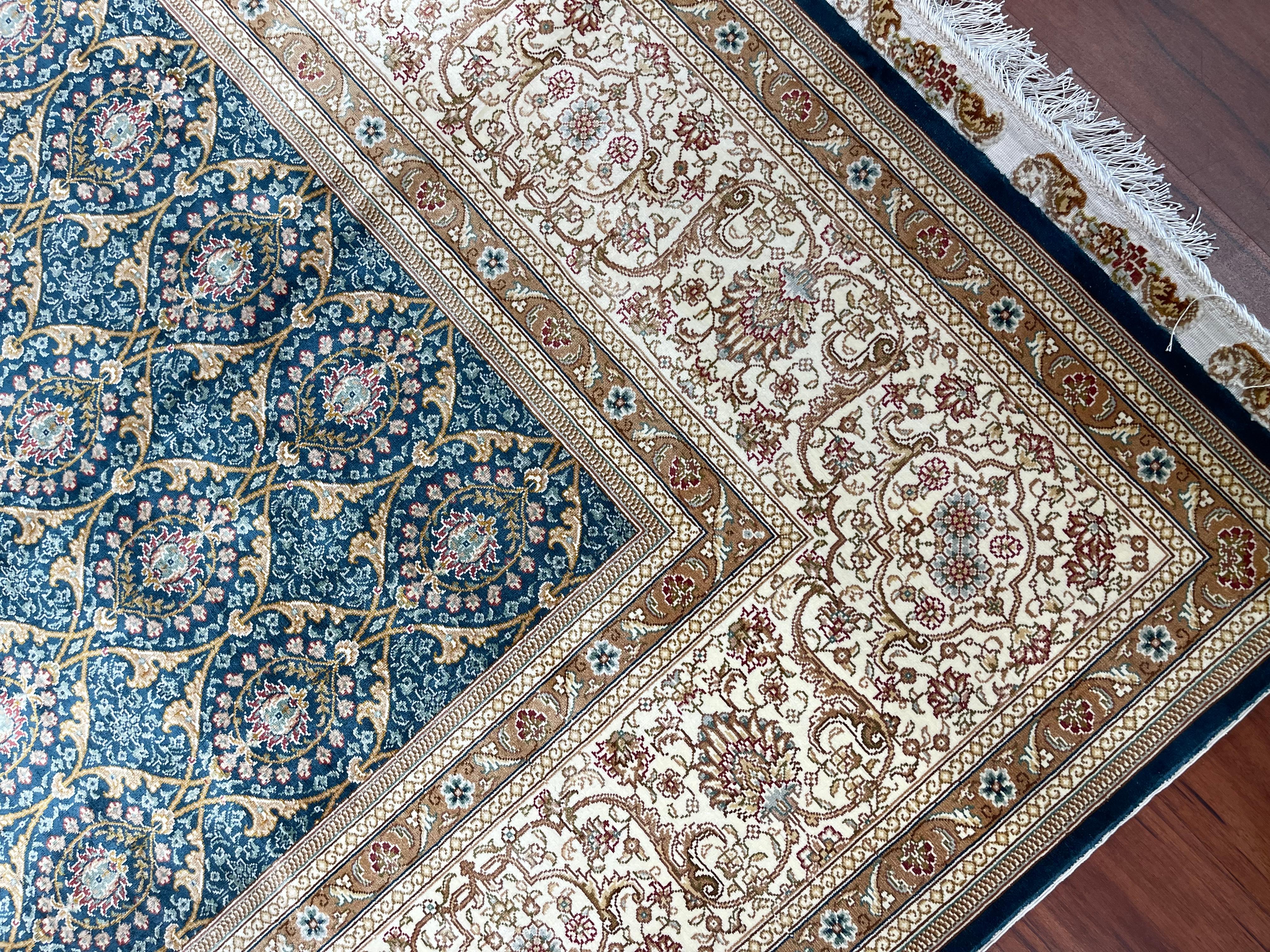 Very Fine Sino Tabriz Silk Rug For Sale 3