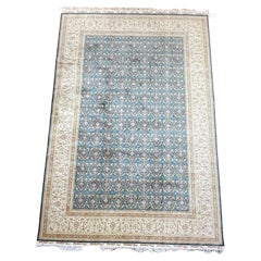 Vintage Very Fine Sino Tabriz Silk Rug