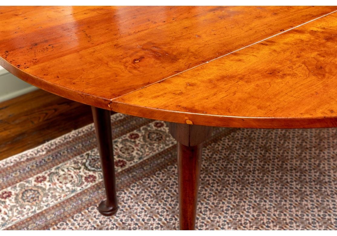 Very Fine Solid Mahogany Drop Leaf Oval Harvest Table 5