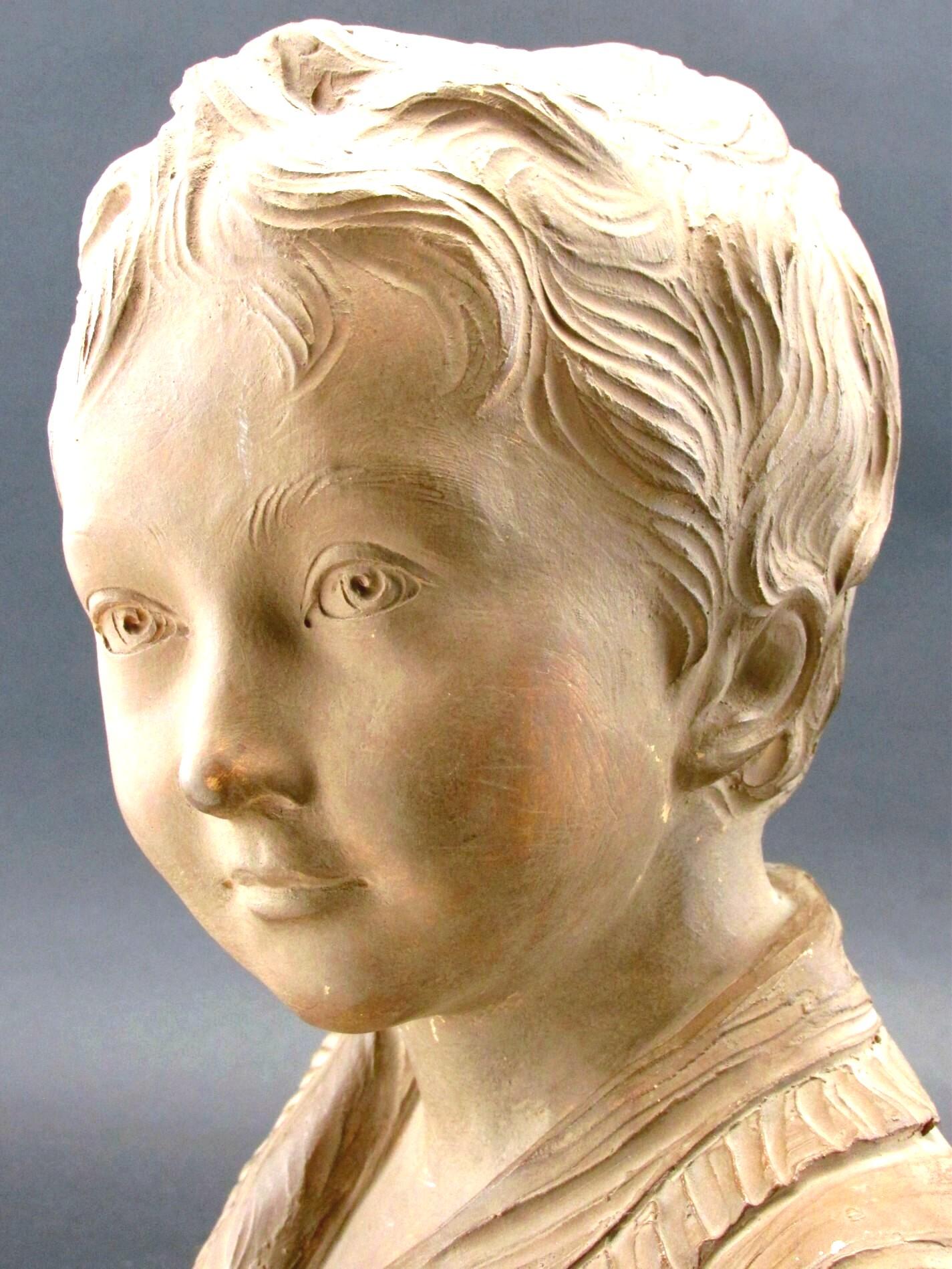 Victorian Very Fine Terracotta Bust of Alexandre Brongniart, After Jean-Antoine Houdon For Sale