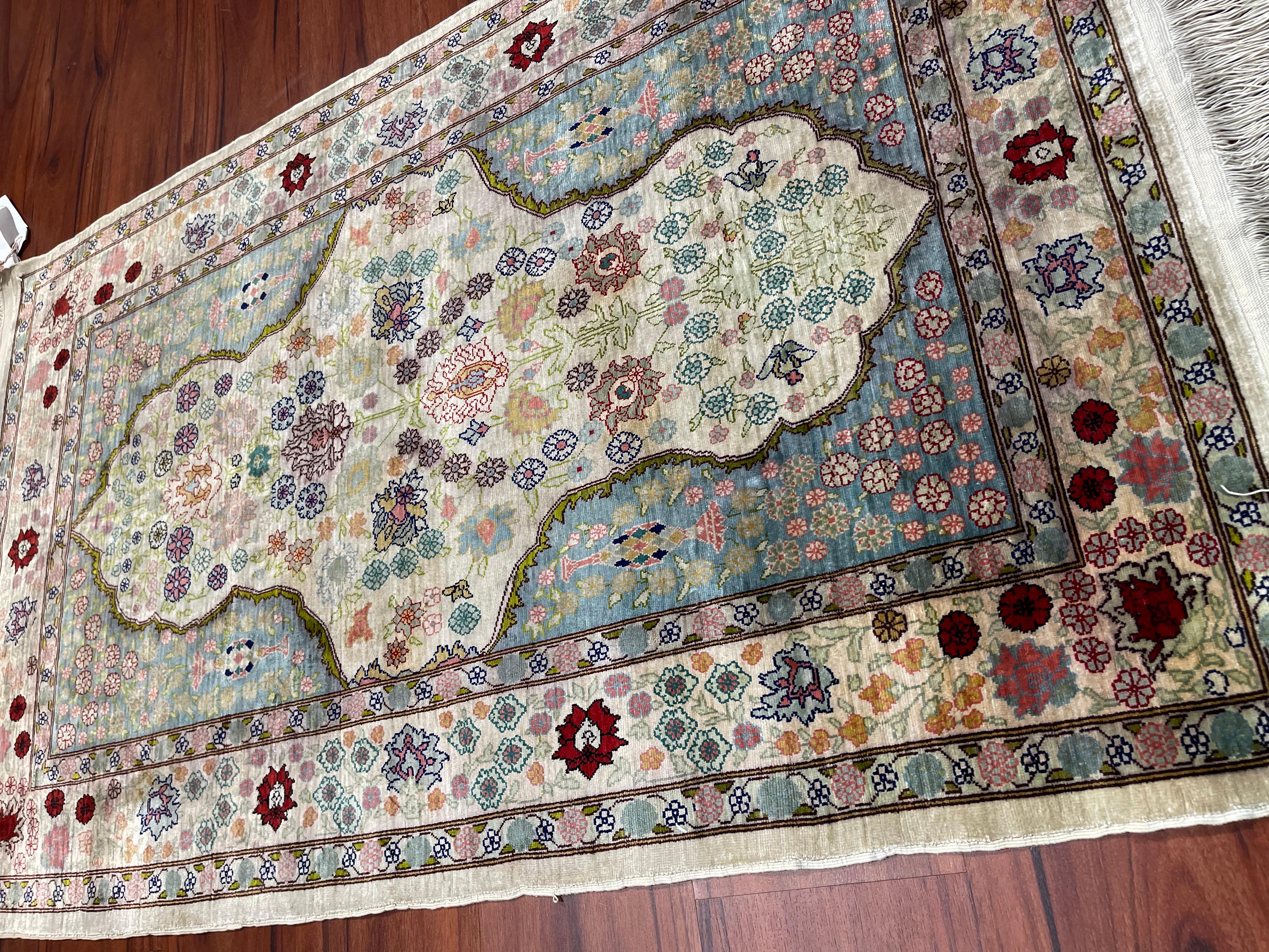 Tabriz Very Fine Turkish Hereke Silk Rug/Carpet For Sale