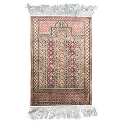 Vintage Very Fine Turkish Silk Rug Hereke Style