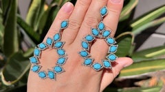 Very Fine Turquoise 17+ Carats & Diamond Earrings
