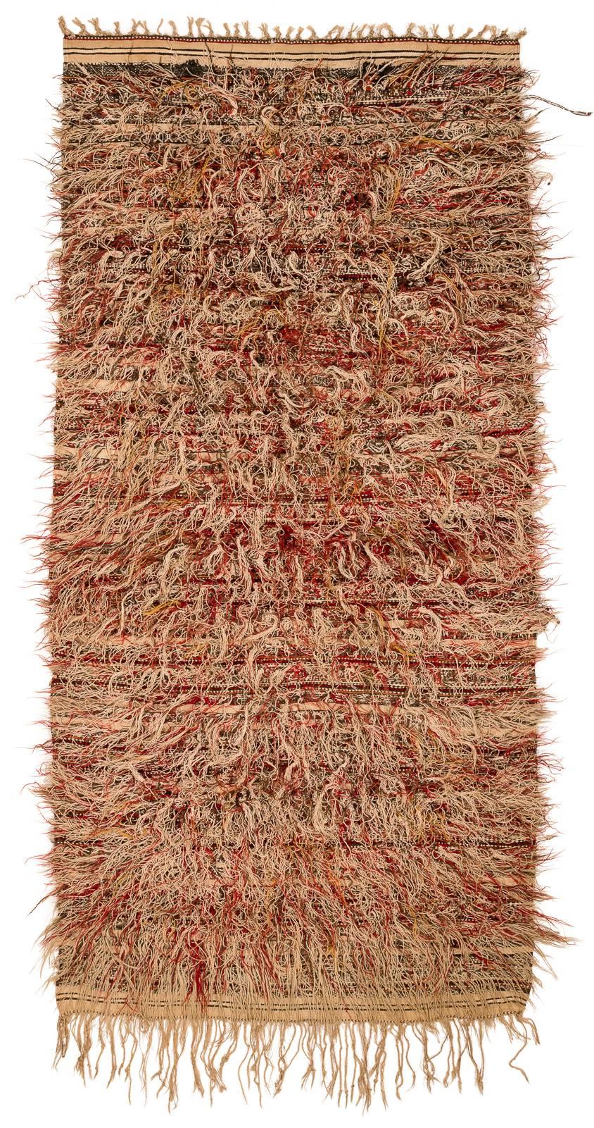 This would make an incredible wall hanging. This vintage piece is of the best quality- please see the details for an indication of the skill involved in this weaving. A highly collectible piece. Measures: 3' x 6'.