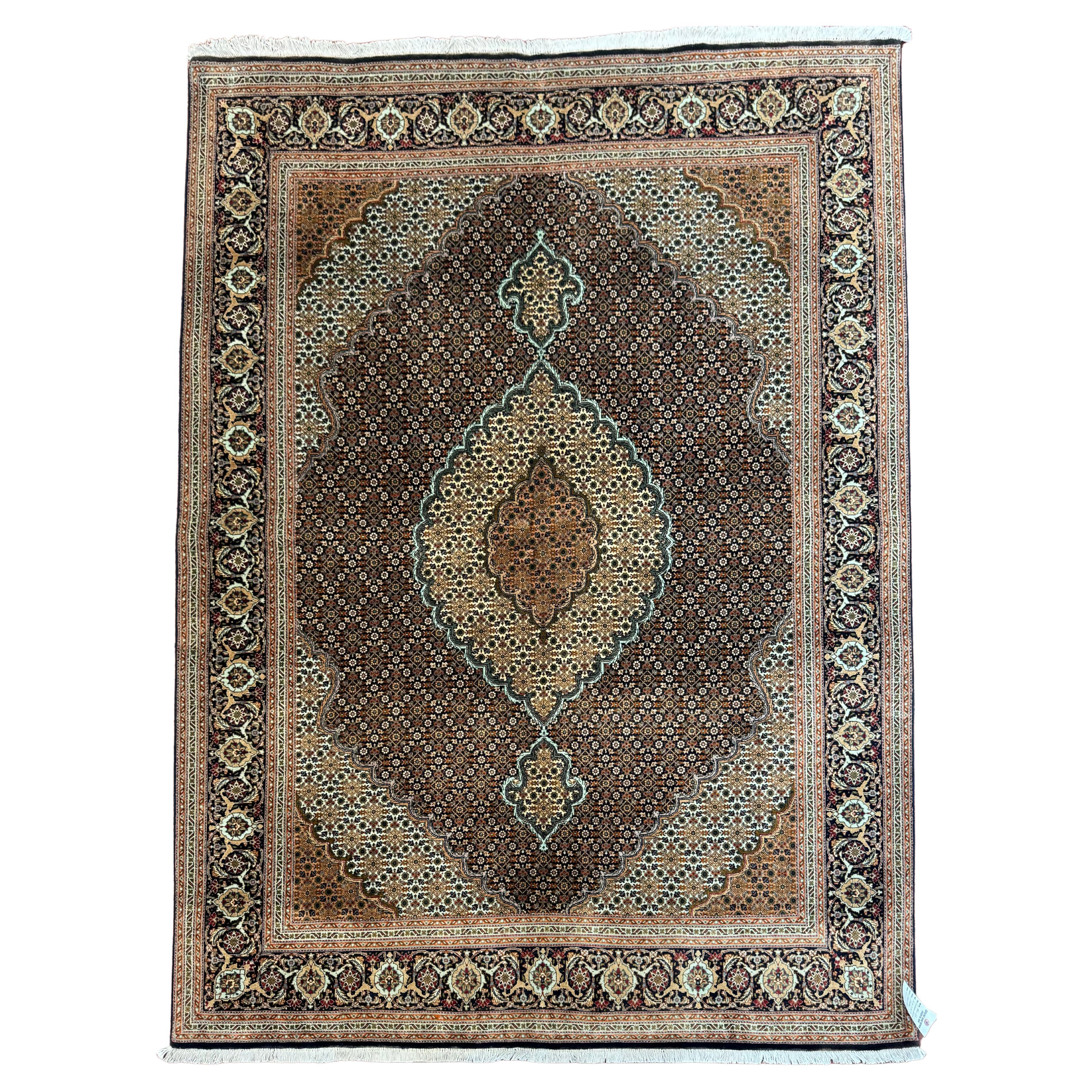 Très beau tapis persan vintage Tabriz Mahi 