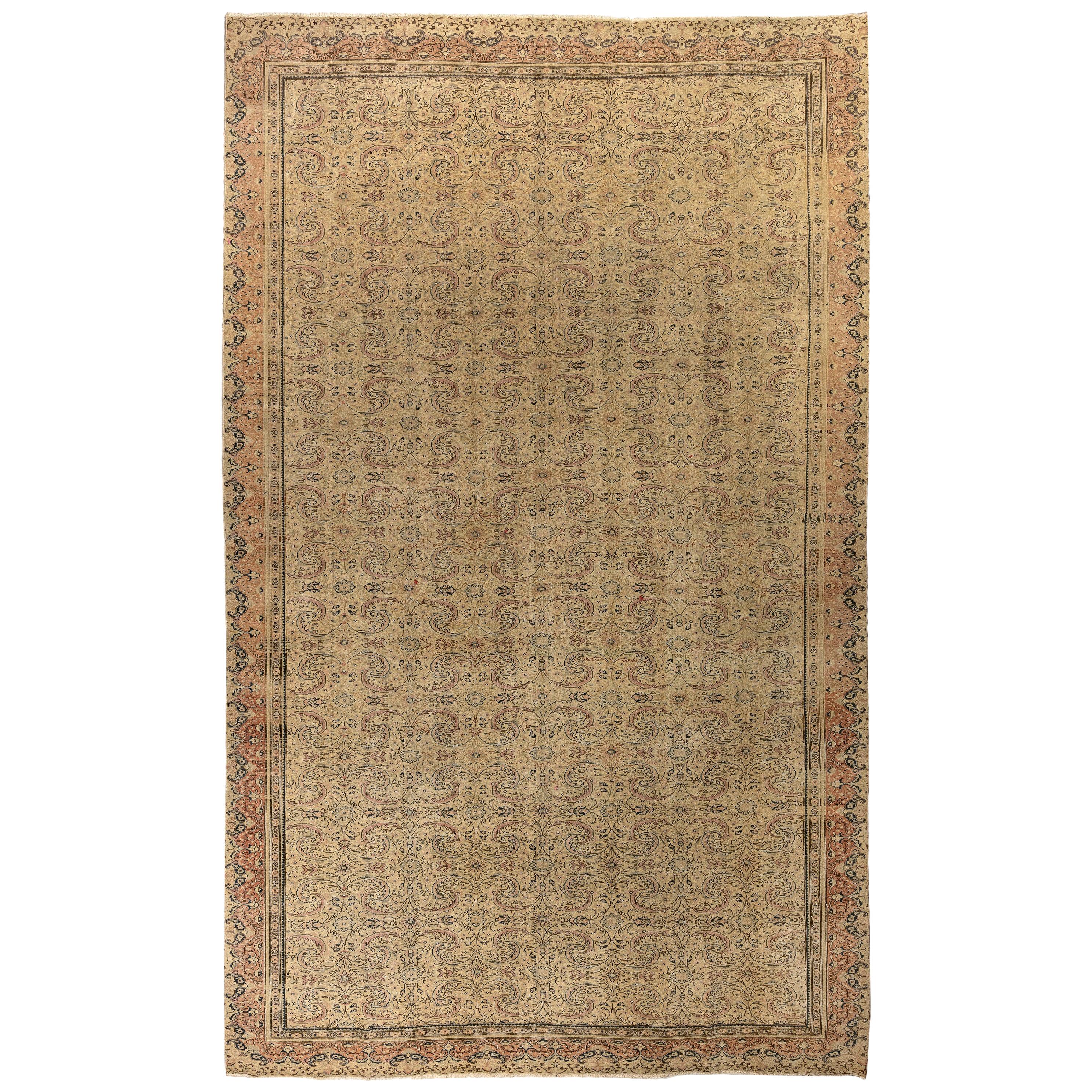 Sehr feiner türkischer Sivas-Teppich im Vintage-Stil, Wollteppich, Bodenbezug