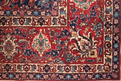 Very Fine White Background Antique Isfahan Wool and Silk Rug