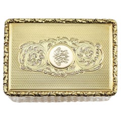 Très belle boîte à savons William IV en argent doré et verre de Thomas Dicks, 1836