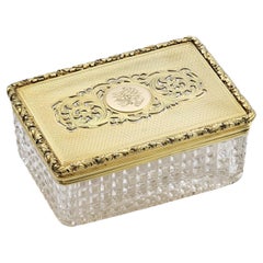 Antique Very Fine William IV Silver Gilt and Glass Soap Box by Thomas Dicks, 1836