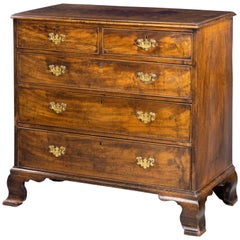 Very Finely Figured George III Period Mahogany Chest of Drawers