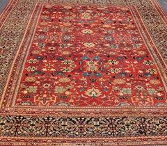 Very Finely Woven Antique Farahan Sarouk Rug with Intricate Border Design