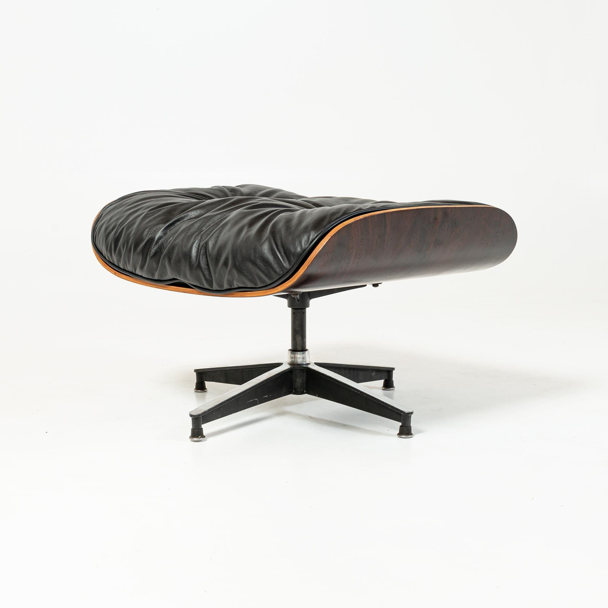Very First Generation 1956 Eames Lounge Chair 670 and Spinning Ottoman 671 For Sale 6