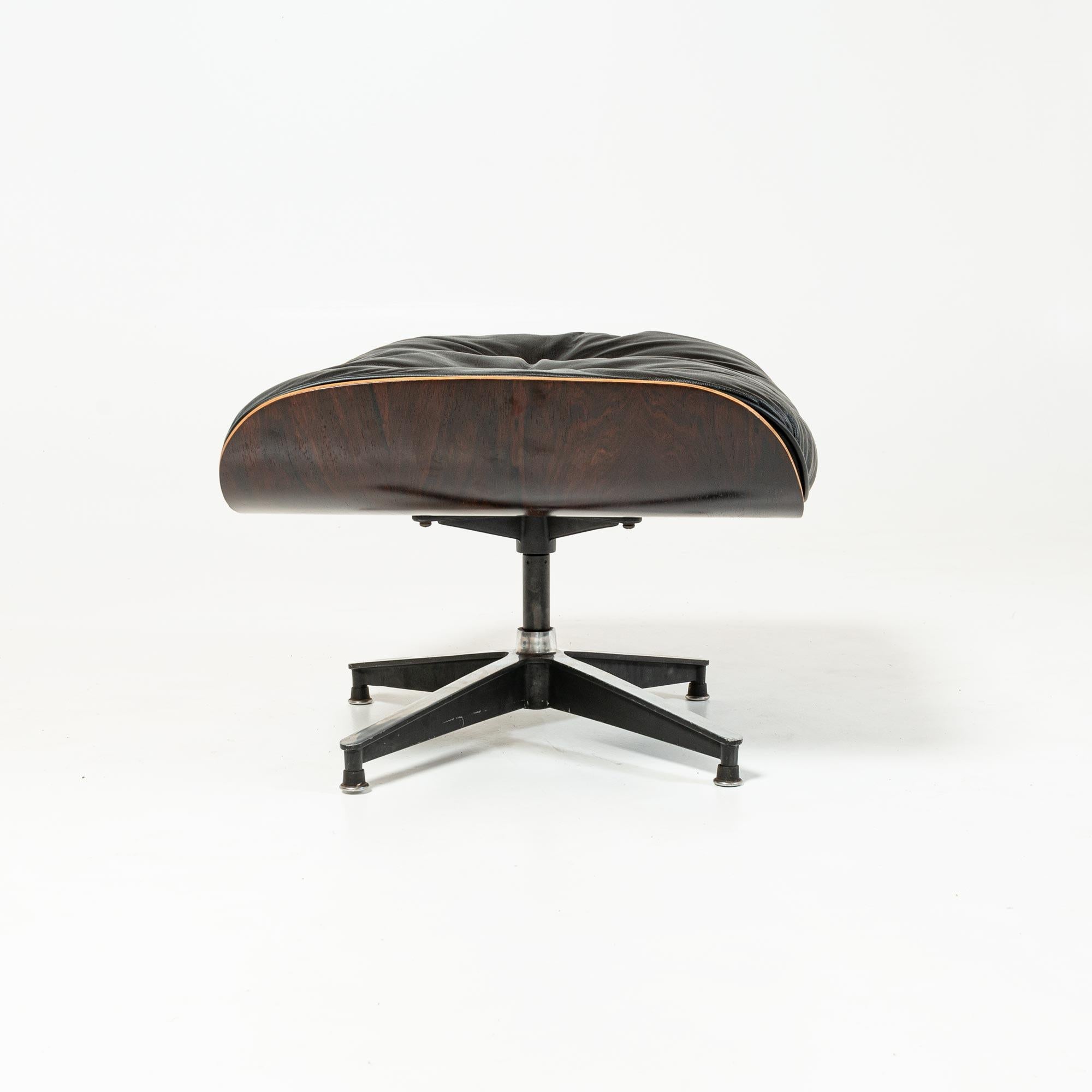 Very First Generation 1956 Eames Lounge Chair 670 and Spinning Ottoman 671 For Sale 7