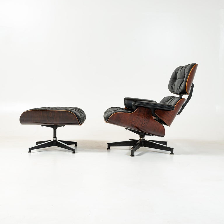 Very First Generation 1956 Eames Lounge Chair 670 and Spinning Ottoman 671  For Sale at 1stDibs