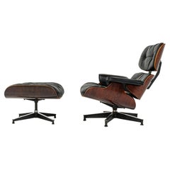 Retro Very First Generation 1956 Eames Lounge Chair 670 and Spinning Ottoman 671
