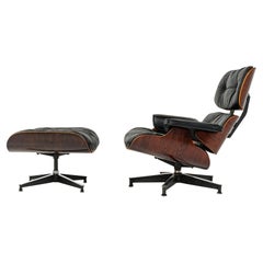 Eames Loungesessel 670 der ersten Generation aus der ersten Generation von 1956 und drehbarer Ottomane 671